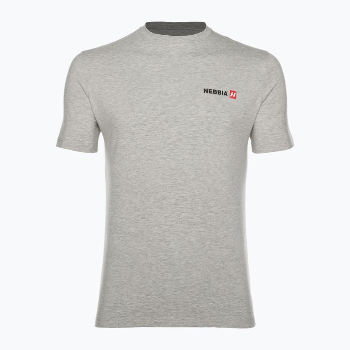 Чоловіча тренувальна футболка NEBBIA Minimalist Logo світло-сіра 4