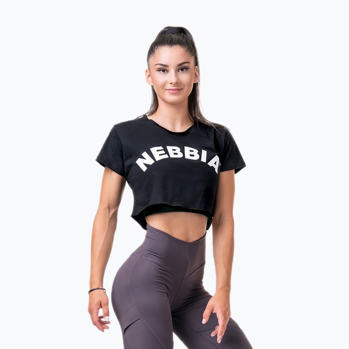 Топ тренувальний жіночий NEBBIA Loose Fit & Sporty Crop Top чорний 5830110