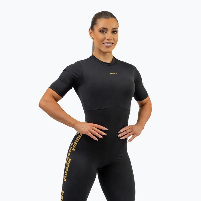 Жіночий тренувальний костюм NEBBIA Intense Focus чорний/золотий 4