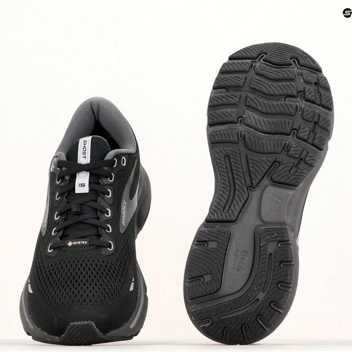 Кросівки для бігу чоловічі Brooks Ghost 15 GTX black/blackened pearl/alloy 20