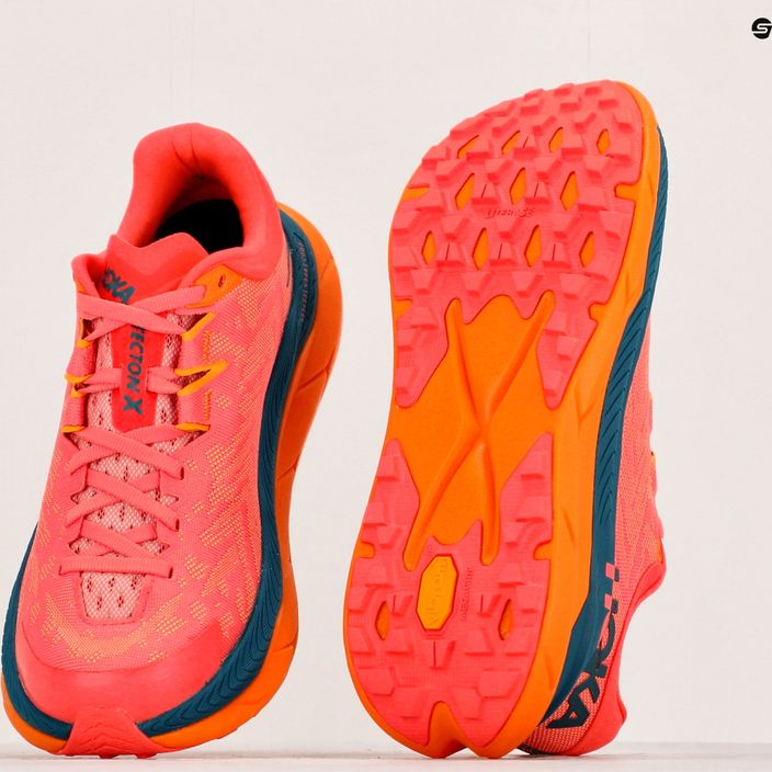 Жіночі бігові кросівки HOKA Tecton X камелія/блакитний корал 10