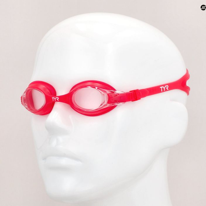 Дитячі окуляри для плавання TYR Swimple прозорі/червоні 3