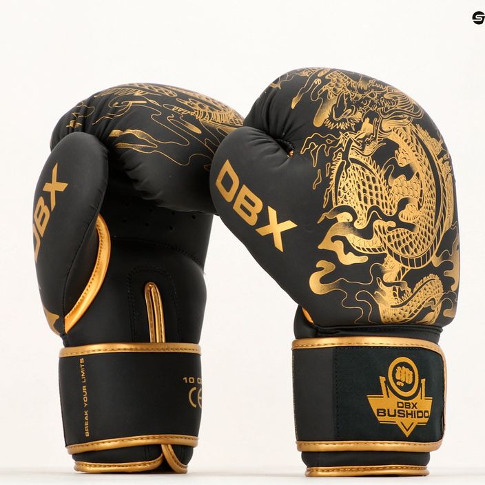 Боксерські рукавички DBX BUSHIDO "Gold Dragon" золото/чорні 18