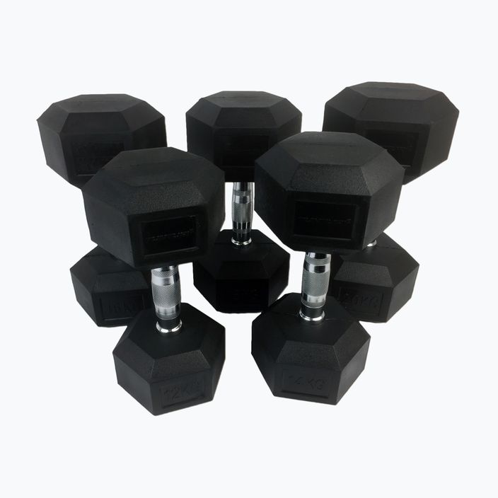 Набір гантель Tunturi Rubber Dumbbellset 12-20 кг black