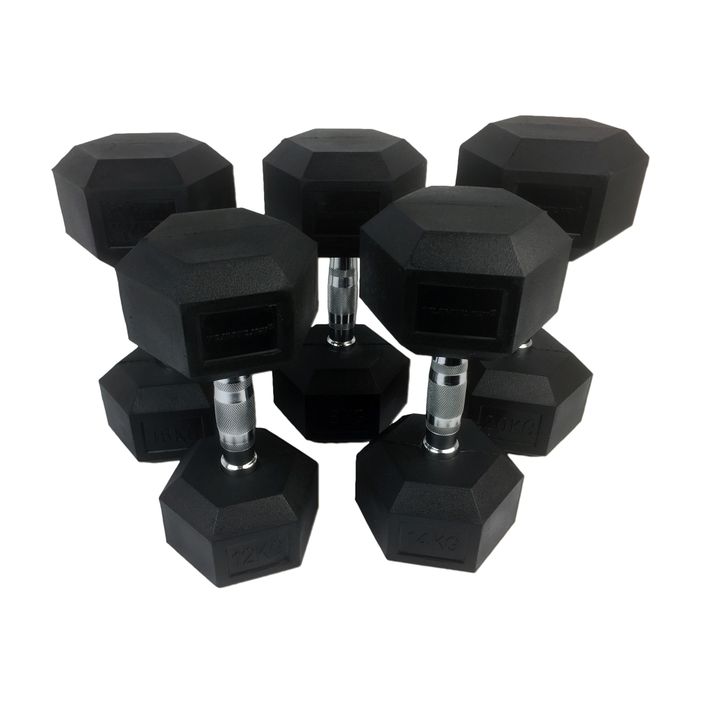 Набір гантель Tunturi Rubber Dumbbellset 12-20 кг black 2