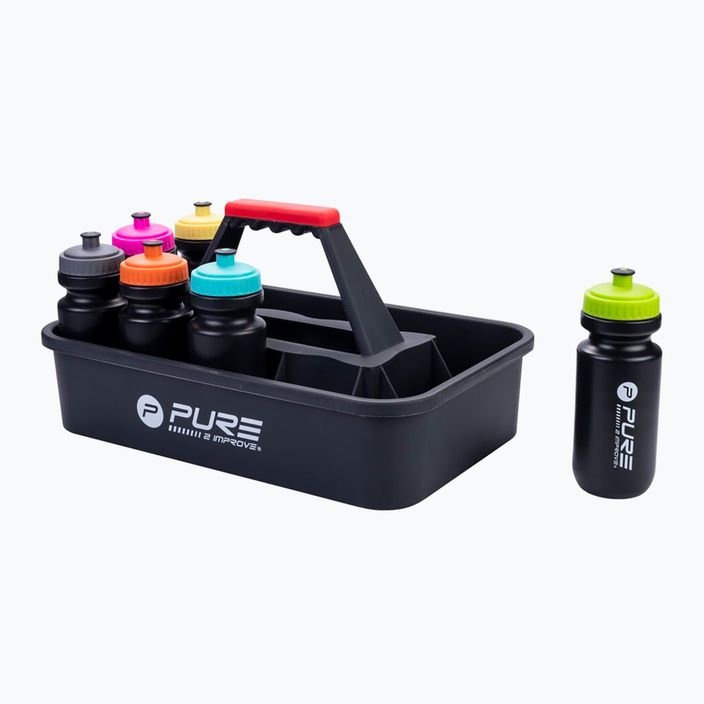 Бідони + кошик для бідонів Pure2Improve Sportbottle Crate 12 шт різнокольоровий 4