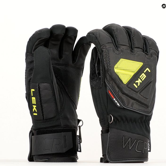 Чоловічі лижні рукавиці LEKI WCR C-Tech 3D чорний лід/лимон 8