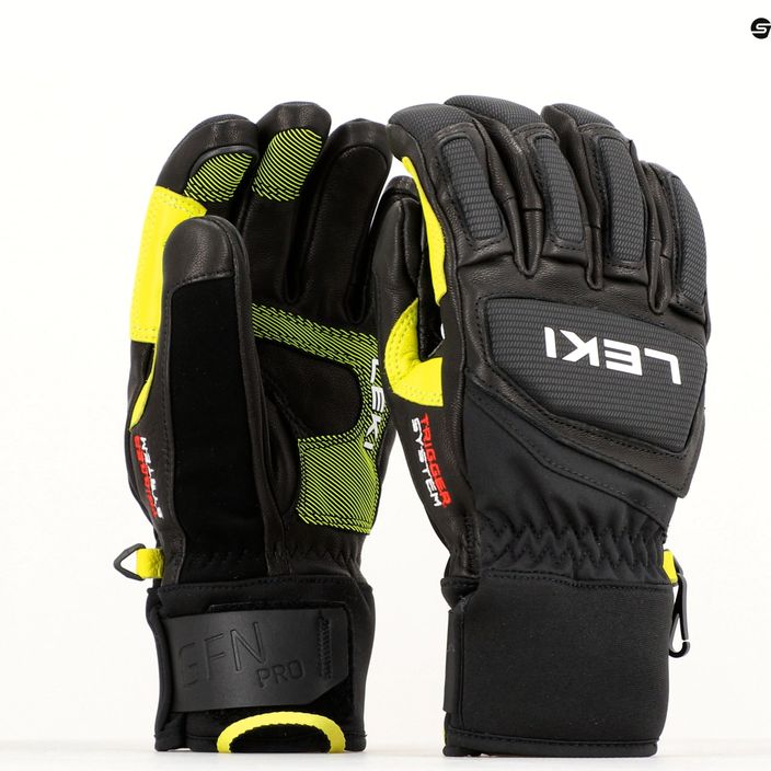Чоловічі гірськолижні рукавиці LEKI Griffin Pro 3D чорні/неонові 8