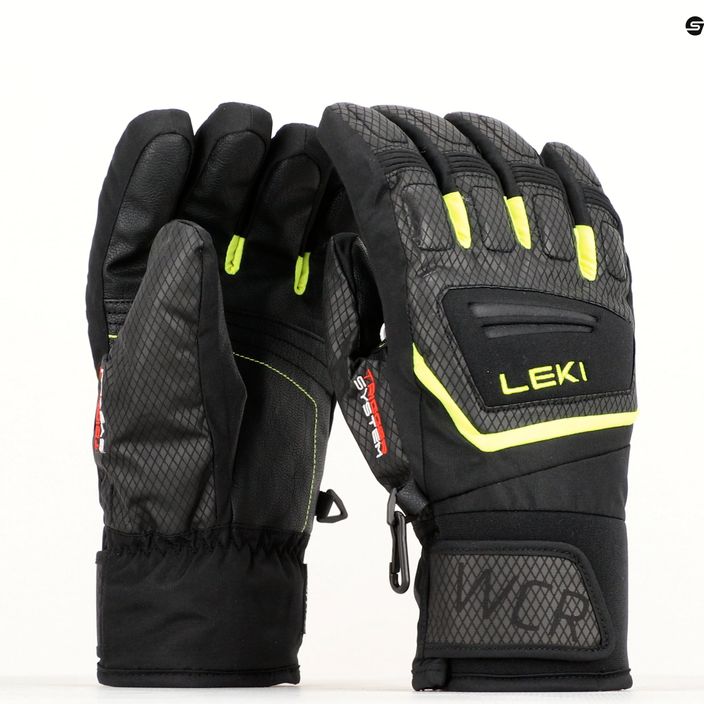 Лижні рукавиці LEKI WCR Team 3D Junior чорний лід/лимон 10