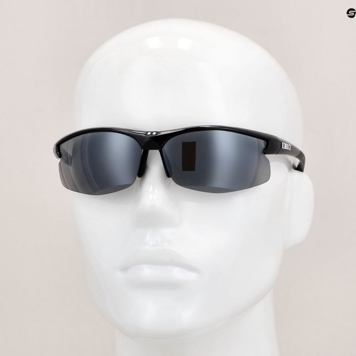 Велосипедні окуляри Bliz Motion + S3 блискучий металік чорний / димчасто-сріблястий з дзеркальним покриттям 10