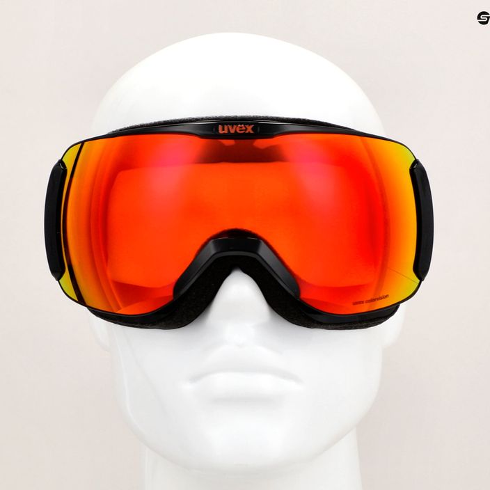 Гірськолижні окуляри UVEX Downhill 2100 CV S2 чорні блискучі/дзеркально-червоні/помаранчеві 10