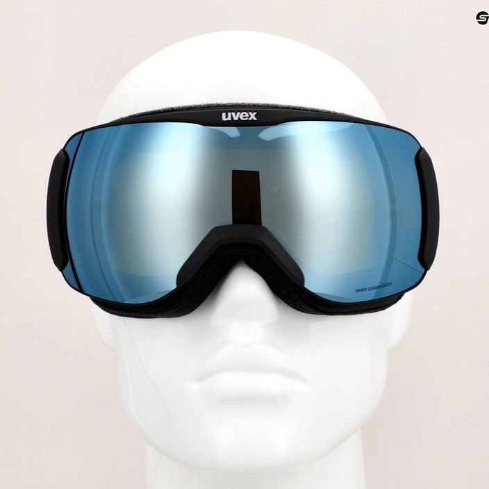 Гірськолижні окуляри UVEX Downhill 2100 CV чорні матові/дзеркальні білі/зелені 6