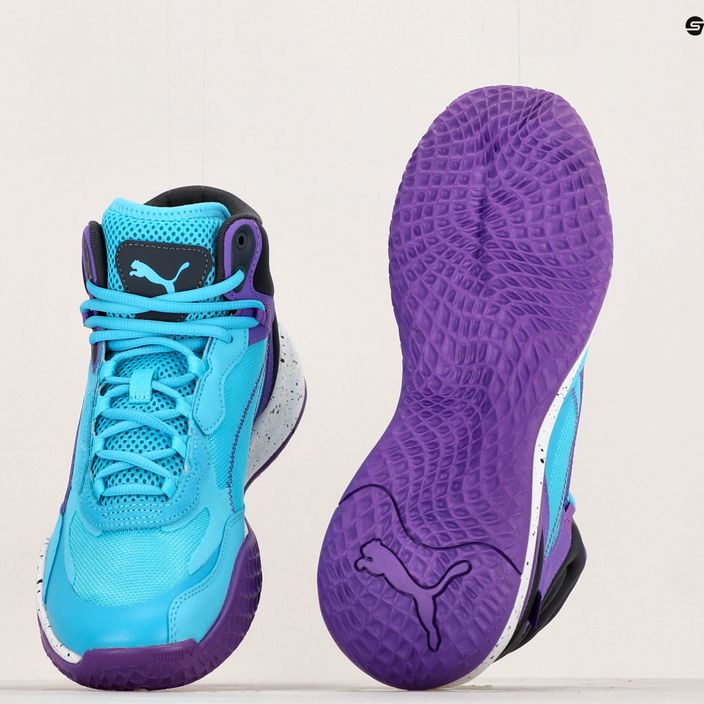 Кросівки для баскетболу чоловічі PUMA Playmaker Pro Mid purple glimmer/bright aqua/strong gray/white 16