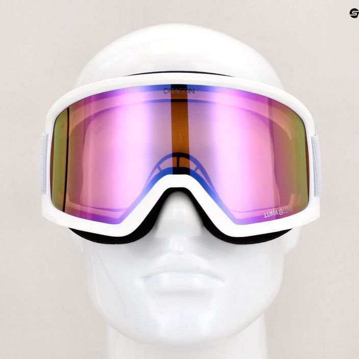 Гірськолижні окуляри DRAGON L DX3 OTG білі/люмален рожевий іон 6