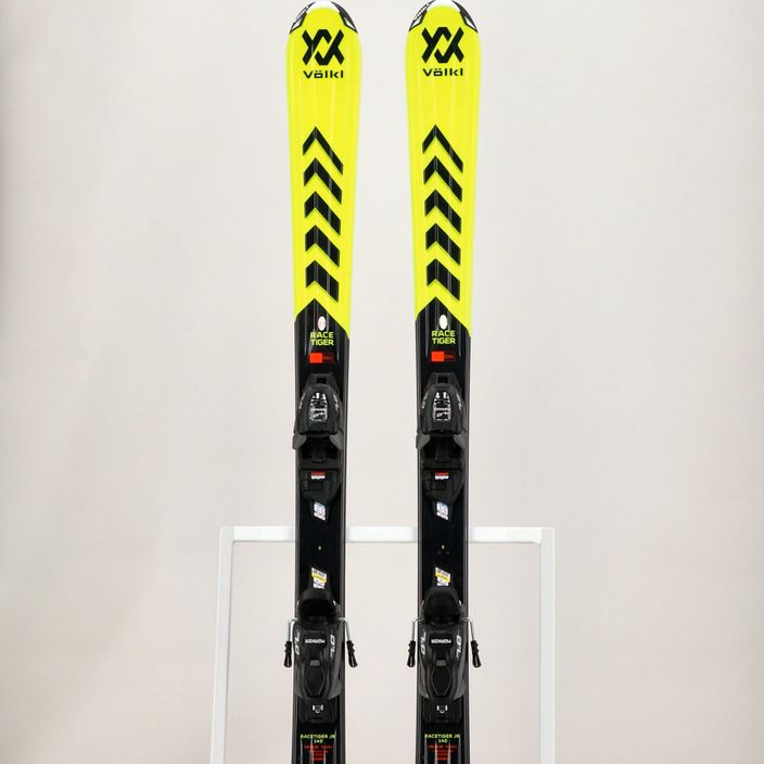 Дитячі гірські лижі Völkl Racetiger Junior Yellow + 7.0 VMotion Jr жовті/чорні 9