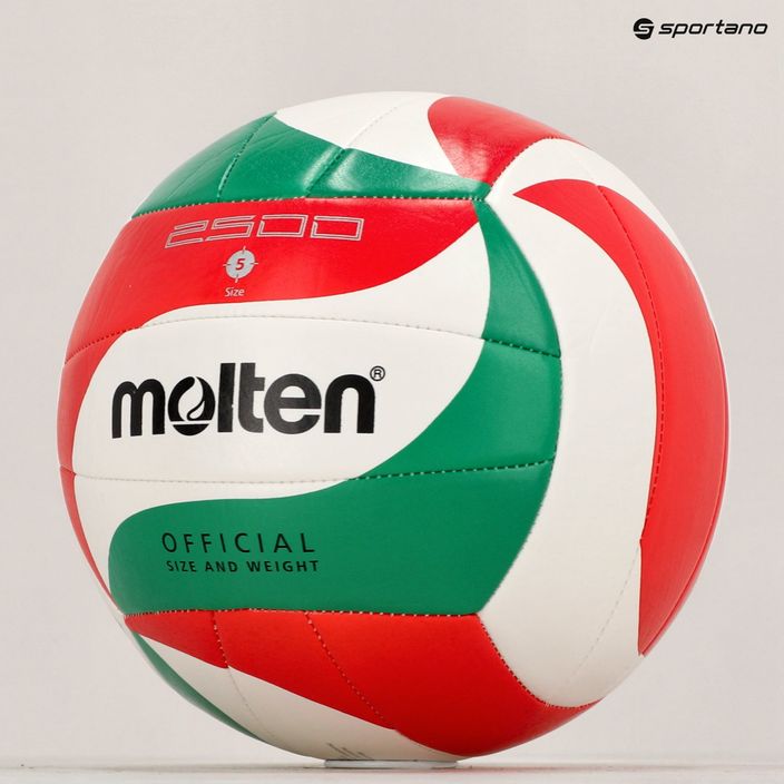М'яч для волейболу Molten V5M2500-5 white/green/red розмір 5 6