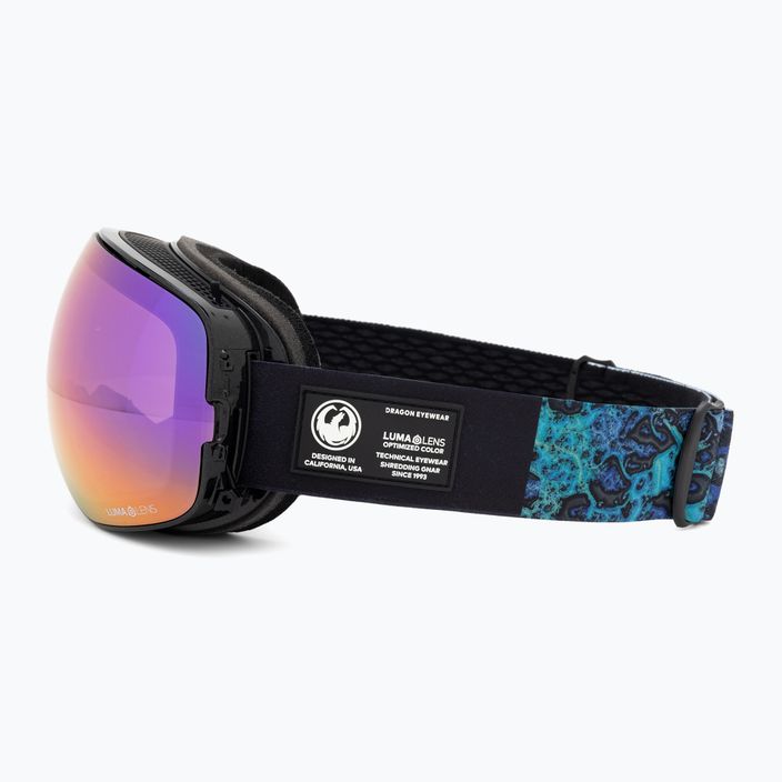 Гірськолижні окуляри DRAGON X2S чорні перламутрові / люмаленові фіолетові іонні / амброві 5