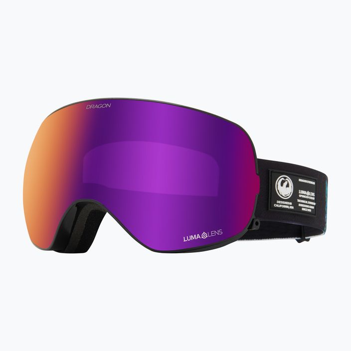 Гірськолижні окуляри DRAGON X2S чорні перламутрові / люмаленові фіолетові іонні / амброві 6