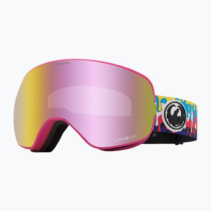 Гірськолижні окуляри DRAGON X2S крапельні/люмаленові рожеві іони/темний дим 6