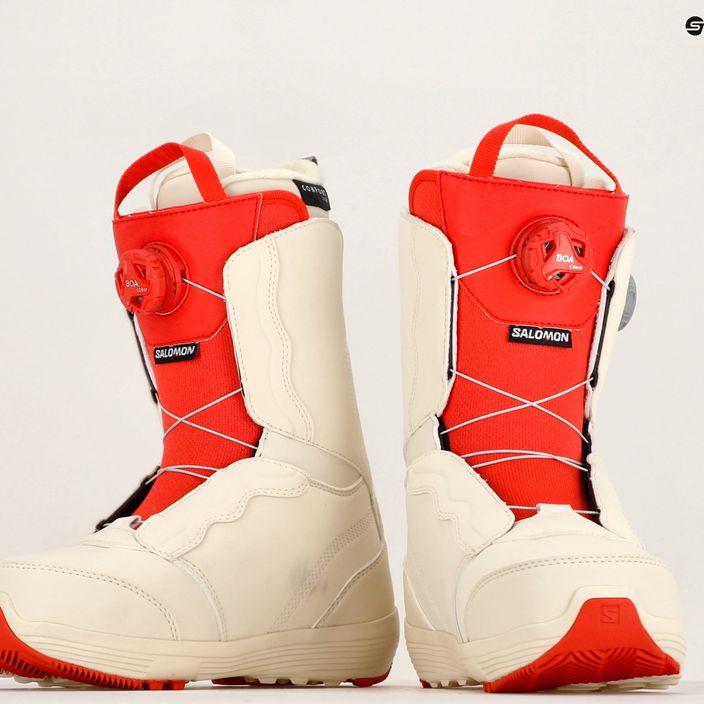 Жіночі сноубордичні черевики Salomon Ivy Boa SJ Boa вибілений пісок/мигдальне молоко/аврора червоний 11