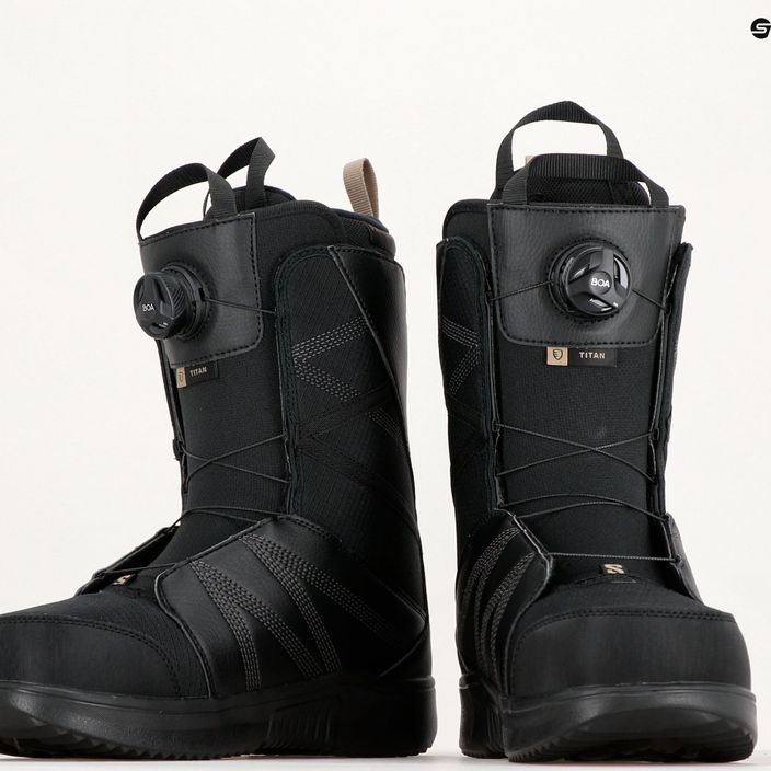 Чоловічі сноубордичні черевики Salomon Titan Boa чорні/чорні/смажений кеш'ю 11