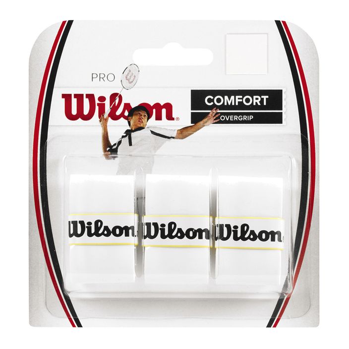 Обгортки для бадмінтонових ракеток Wilson Pro Overgrip 3 шт. white 2