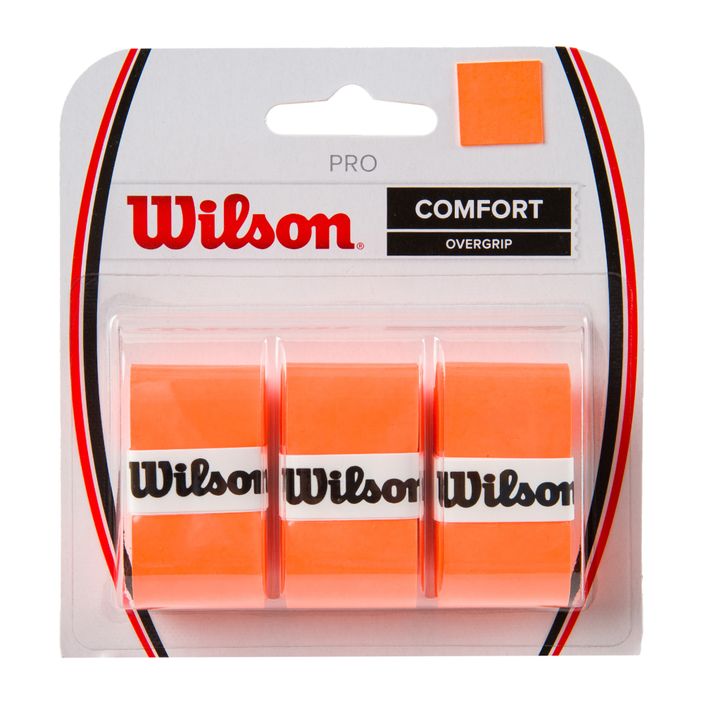 Обмотки для тенісних ракеток Wilson Pro Comfort Overgrip 3 шт. помаранчеві WRZ470820+ 2