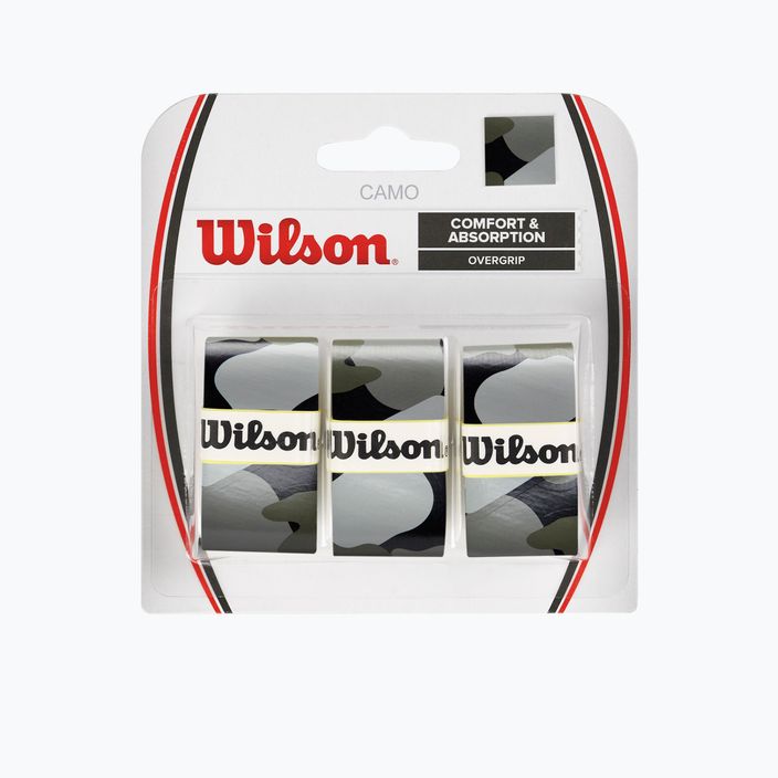 Обгортки для тенісних ракеток Wilson Camo Overgrip 3 шт. чорні WRZ470830 2