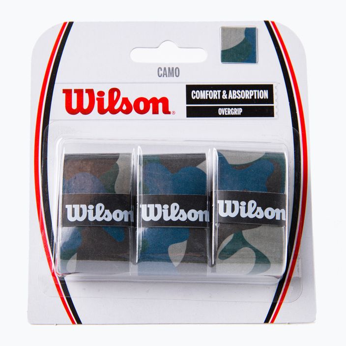 Обмотки для тенісних ракеток Wilson Camo Overgrip 3 шт. сині WRZ470840+