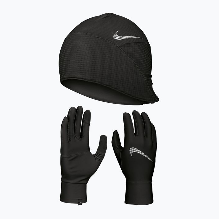 Комплект шапка + Рукавички чоловічі Nike Essential Running black/black/silver 10