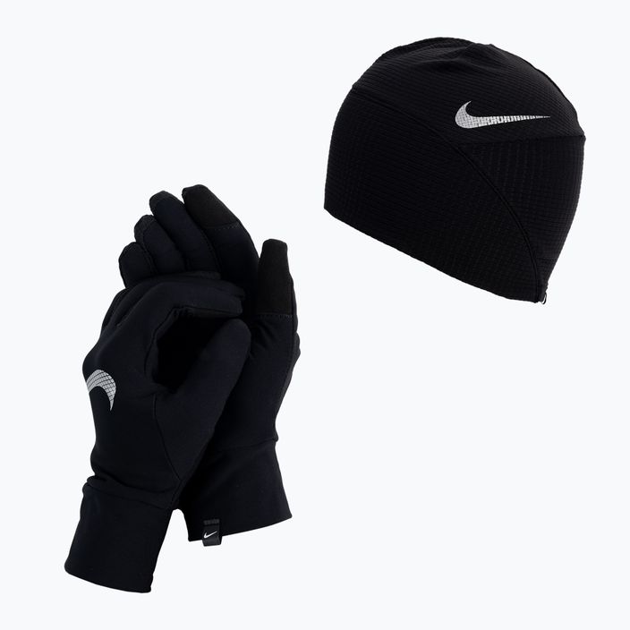 Комлект жіночий шапка + рукавиці Nike Essential Running чорний N1000595-082