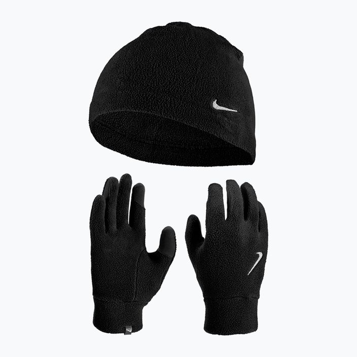 Комплект шапка + Рукавички жіночі Nike Fleece black/black/silver 11