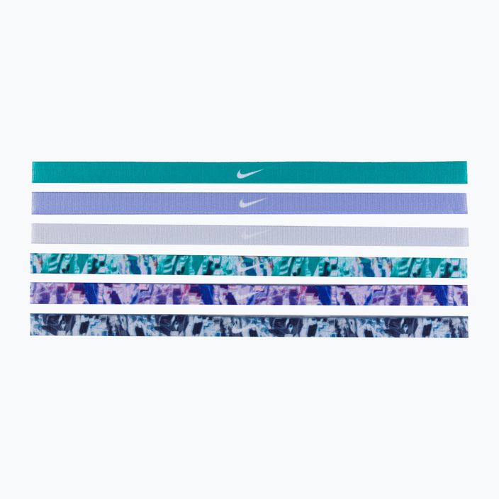 Пов'язки на голову Nike Headbands Printed 6 шт. зелено-фіолетові N0002545-322 2