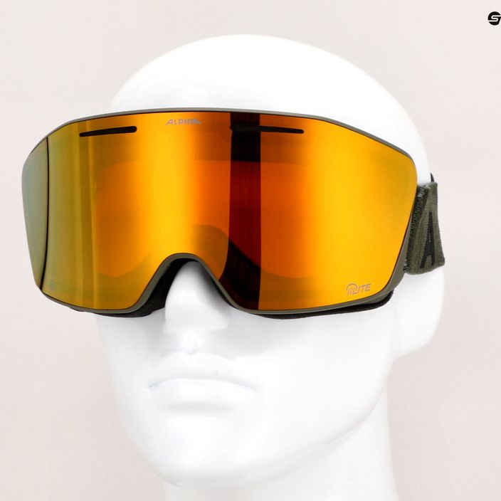 Гірськолижні окуляри Alpina Nendaz Q-Lite S2 оливкові матові/золоті 5