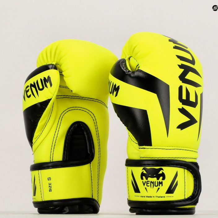 Рукавиці боксерські дитячі Venum Elite Boxing neo yellow 10