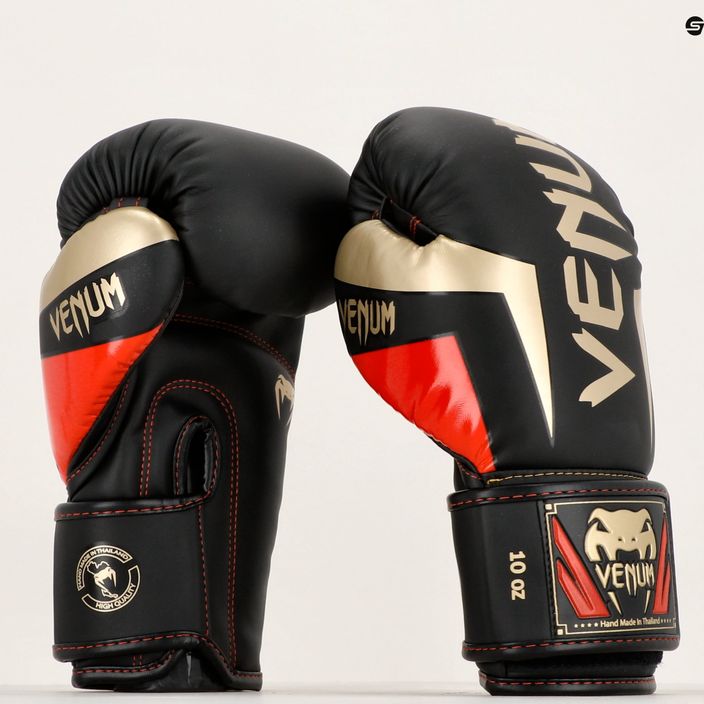 Рукавиці боксерські Venum Elite black/gold/red 11