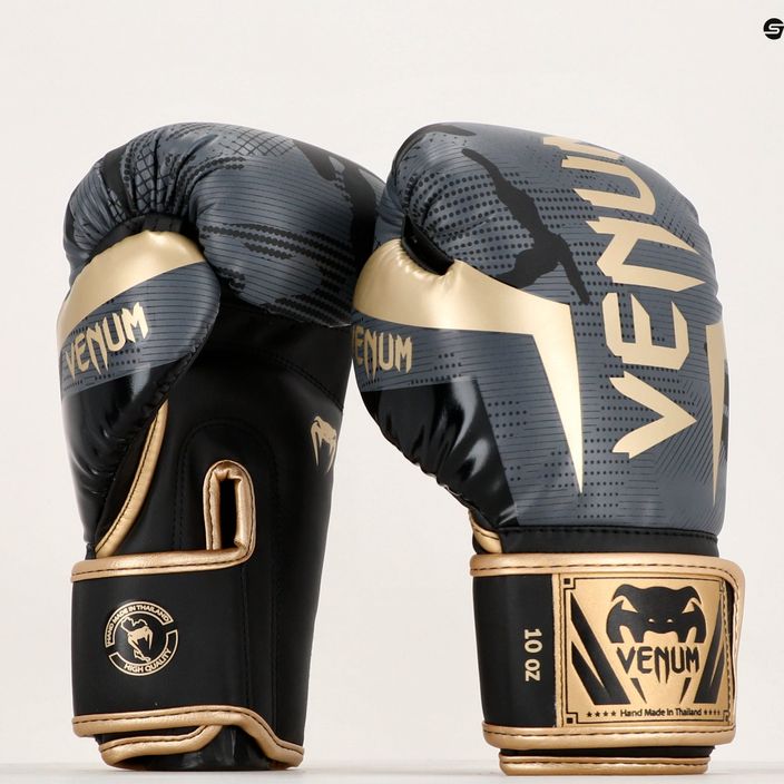 Рукавиці боксерські Venum Elite dark camo/gold 11