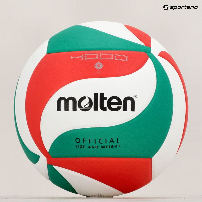 М'яч для волейболу Molten V4M4000-4 white/green/red розмір 4 6