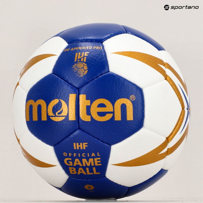М'яч для гандболу Molten H2X5001-BW IHF blue/white розмір 2 4