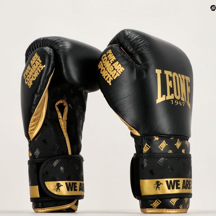 Рукавиці боксерські LEONE 1947 Dna чорно-золоті GN220 10