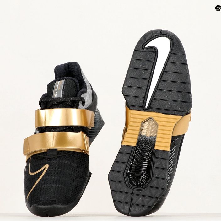 Кросівки для важкої атлетики Nike Romaleos 4 чорні / металізоване золото білі 8