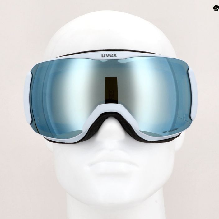 Жіночі гірськолижні окуляри UVEX Downhill 2100 CV WE S2 arctic blue матовий/дзеркальний білий/colorvision green 6