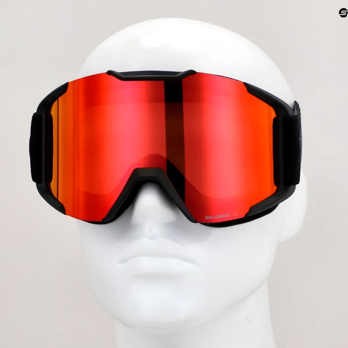 Гірськолижні окуляри Salomon XV чорні/середньо-червоні 3