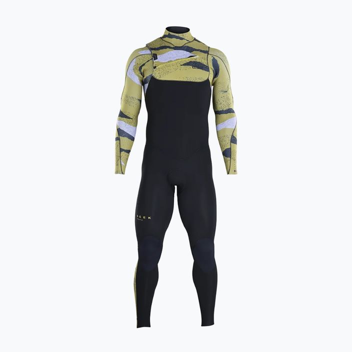 Чоловічий купальний костюм ION Seek Core 4/3 на блискавці спереду чорний/темно-бурштиновий