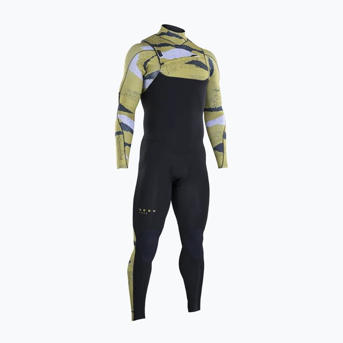 Чоловічий купальний костюм ION Seek Core 4/3 на блискавці спереду чорний/темно-бурштиновий 2