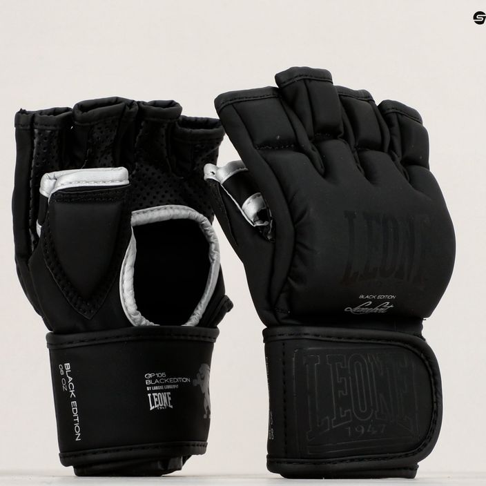 Грейплінгові рукавиці LEONE Black Edition MMA чорні GP105 7