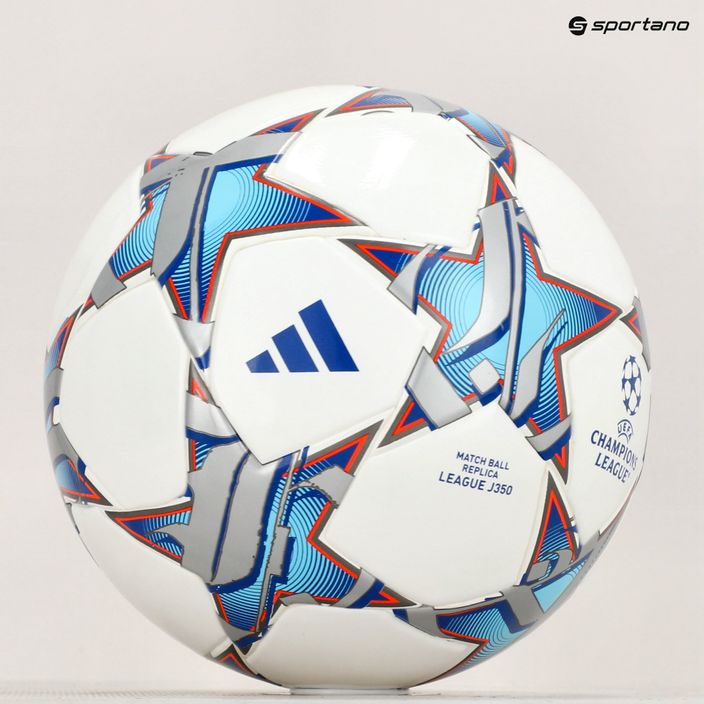 футбольні кросівки adidas UCL League 23/24 білі/сріблястий металік/яскраво-блакитний/королівський синій розмір 4 6