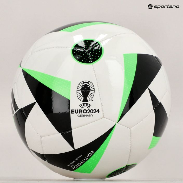 М'яч футбольний adidas Fussballiebe Club white/black/solar green розмір 4 6
