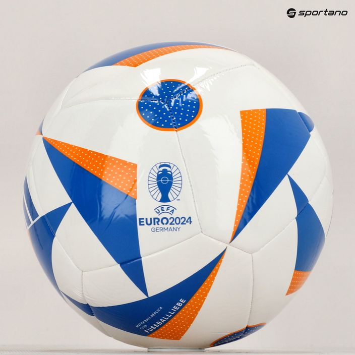 М'яч футбольний adidas Fussballiebe Club white/glow blue/lucky orange розмір 5 5