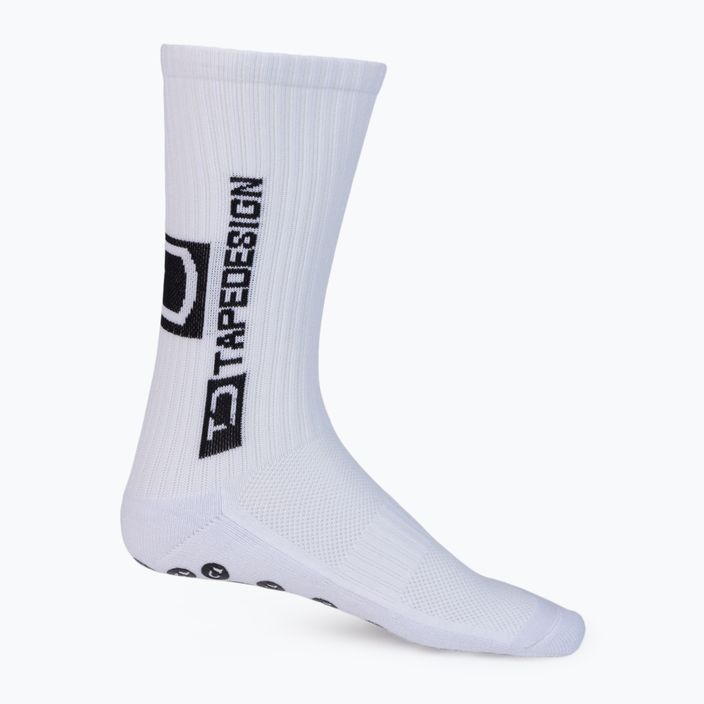 Шкарпетки футбольні чоловічі Tapedesign протиковзні білі 3